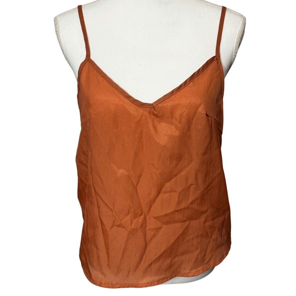 &merci Rust Satin Cami Tank Top Women's Large‎ Closet Staple Old Money y2k
